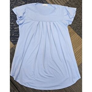 Women's Nightgown Light blue Sz 2XL With Pockets Stretch Short Sleeve